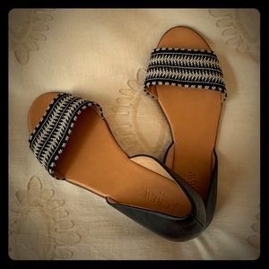 J. Crew Unique Black and White Flats